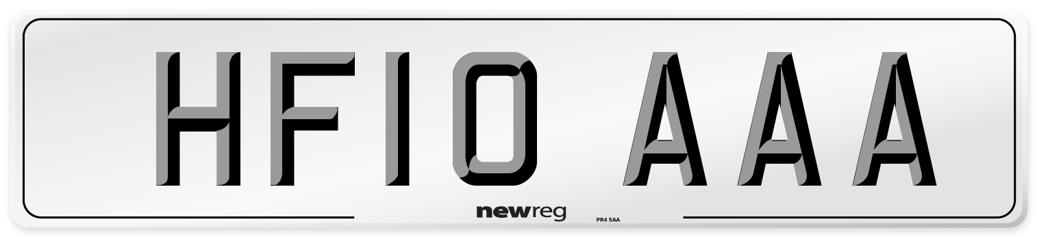 HF10 AAA Number Plate from New Reg